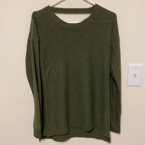 Army Green Sweater with detailed back